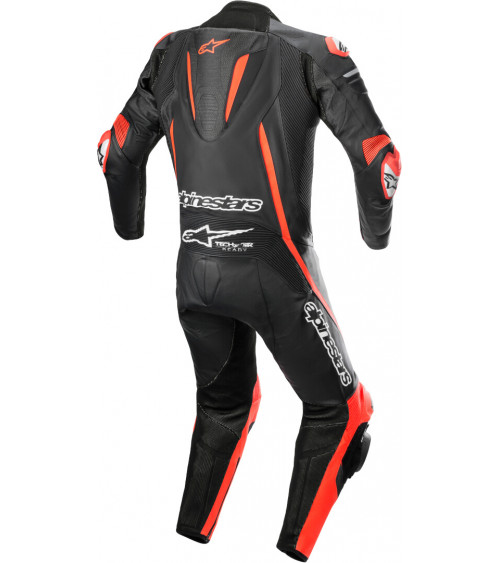 Alpinestars Fusion 1PC Black / Red Fluo Leather Suit