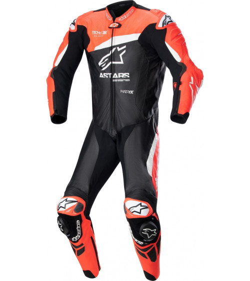 Alpinestars GP Plus V4 1PC  Black / Red Fluo / White Leather Suit