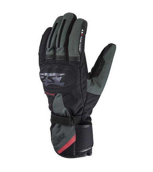 LS2 Snow Black / Green Gloves