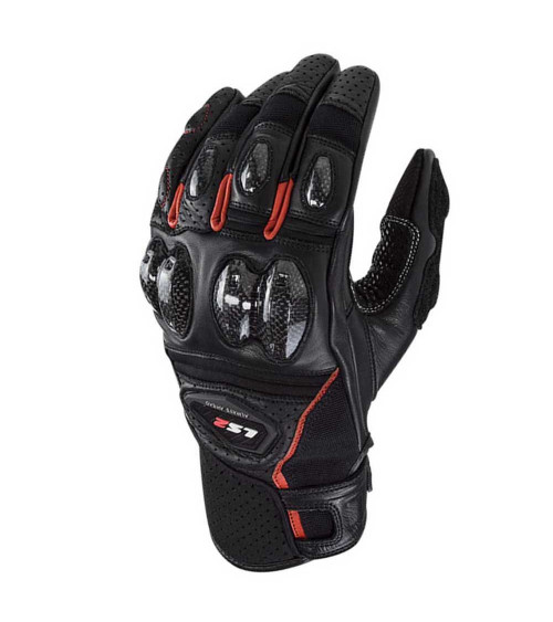 LS2 Spark II Black / Red Gloves