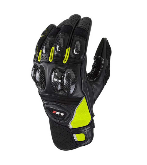 LS2 Spark II Black / Yellow Gloves