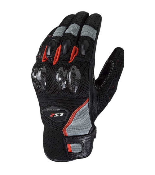LS2 Spark Air II Black / Grey / Red Gloves