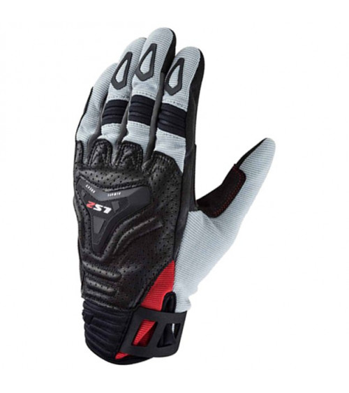 LS2 All Terrain Grey / Red Gloves
