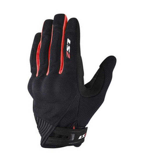 LS2 Dart II Black / Red Gloves