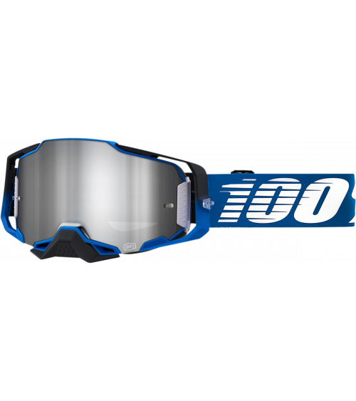 100% Armega Rockchuck Silver Mirror Lens Goggle