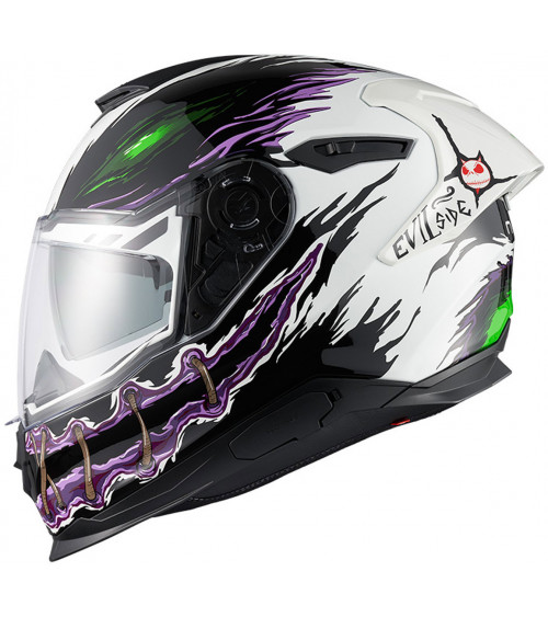 Nexx Y100R Night Ride White / Purple / Green Gloss