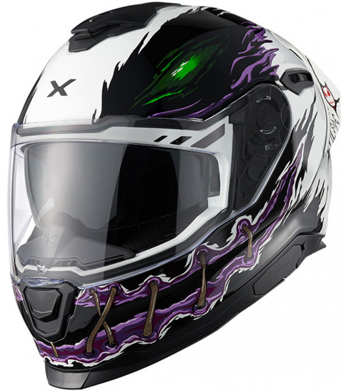 Nexx Y100R Night Ride White / Purple / Green Gloss