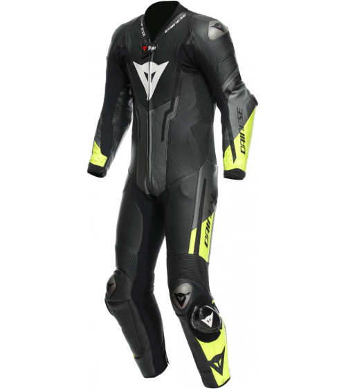 Dainese Misano 3 1PC Perf. D-Air Black / Anthracite / Fluo Yellow Leather Suit