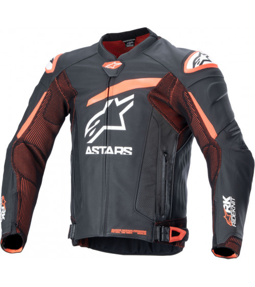Alpinestars GP Plus R V4 Rideknit Black / Red Fluo Leather Jacket