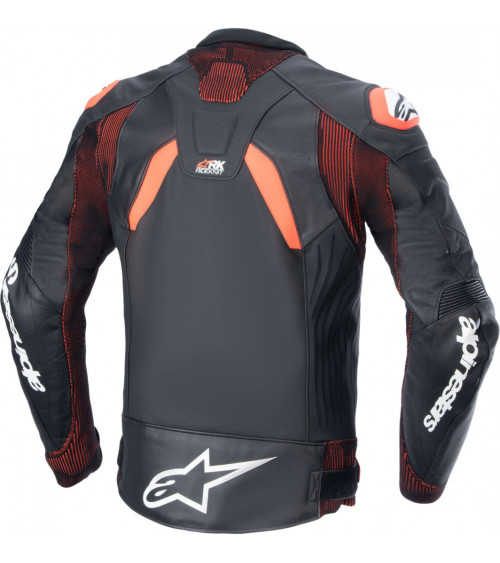 Alpinestars GP Plus R V4 Rideknit Black / Red Fluo Leather Jacket