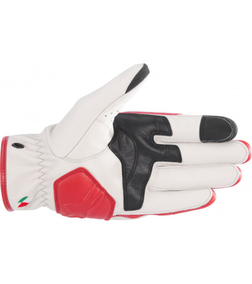 Alpinestars Dyno White / Black / Red Leather Glove