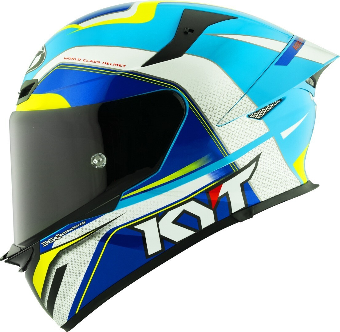 Kyt TT-Revo Grand Prix White / Light Blue