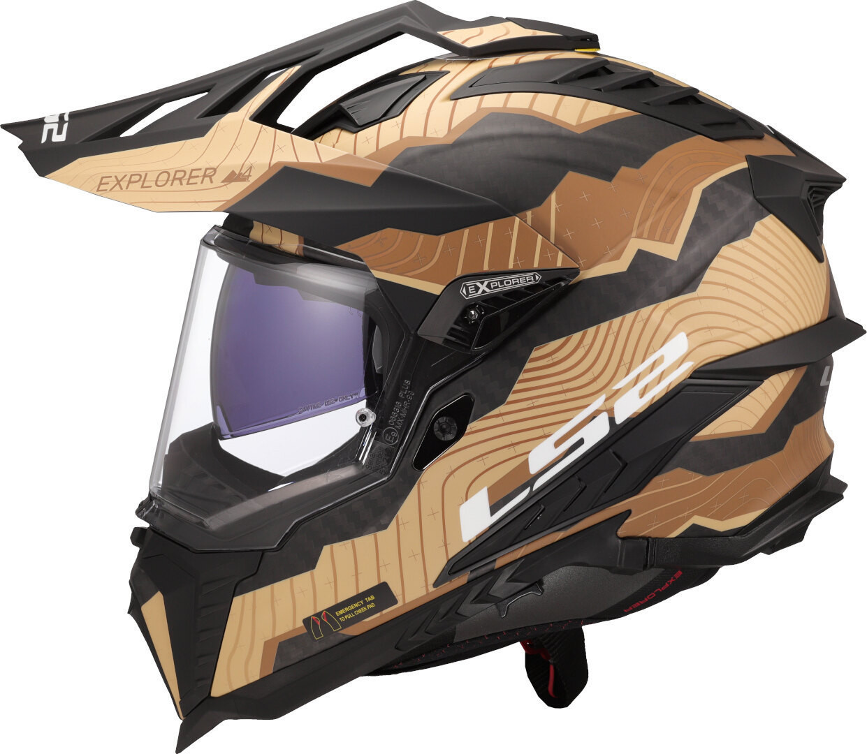 LS2 MX701 Explorer Carbon Trick Sand / Brown Matt
