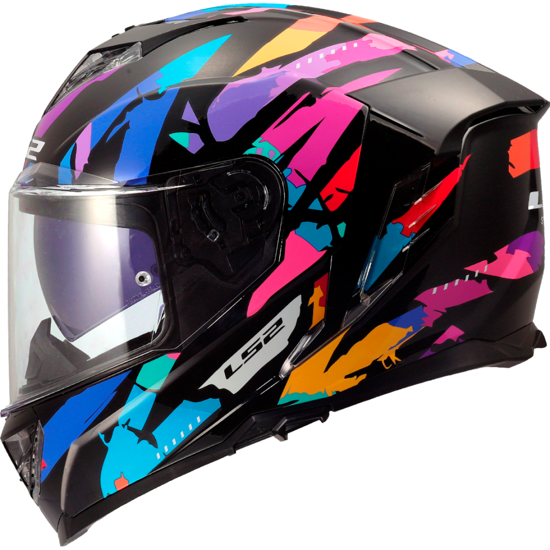 LS2 FF818 STORM 3 KAOS GLOSS BLACK / PURPLE / BLUE