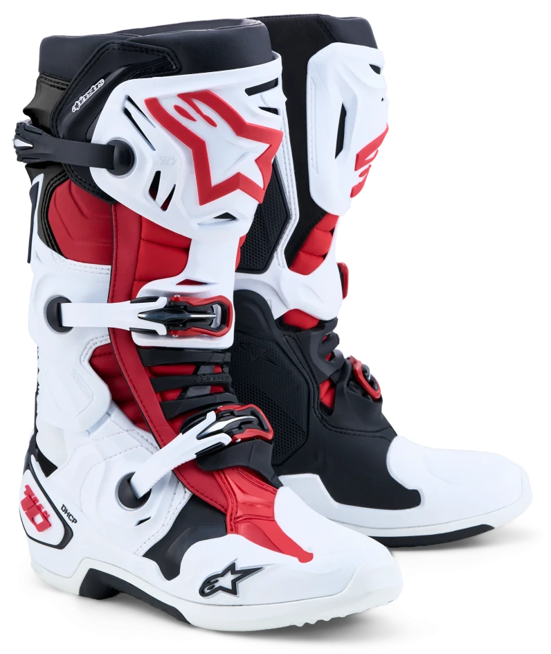 ALPINESTARS TECH 10 WHITE / BLACK / BRIGHT RED BOOTS