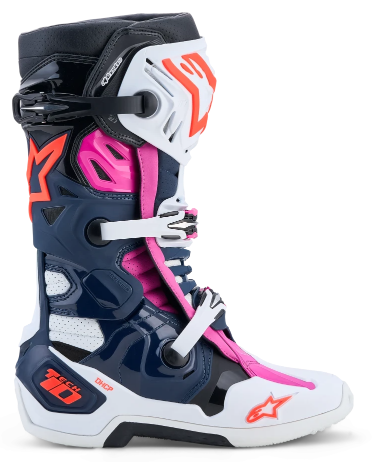 ALPINESTARS TECH 10 SUPERVENTED DARK BLUE / WHITE / BLACK FUXIA BOOTS