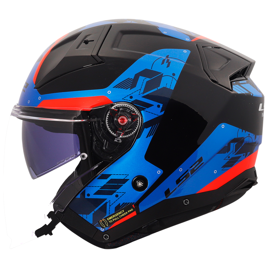 LS2 OF603 INFINITY 2 NIGHTLINE MATT BLUE / RED