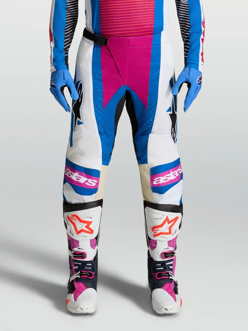 ALPINESTARS TECHSTAR MAVEN WHITE / HOT CORAL / BLITHE BLUE PANTS