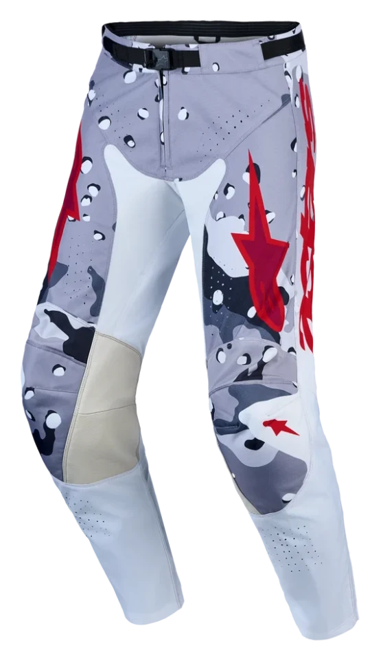 ALPINESTARS RACE AIR LONE GRAY CAMO / WHITE / FIRE RED PANTS