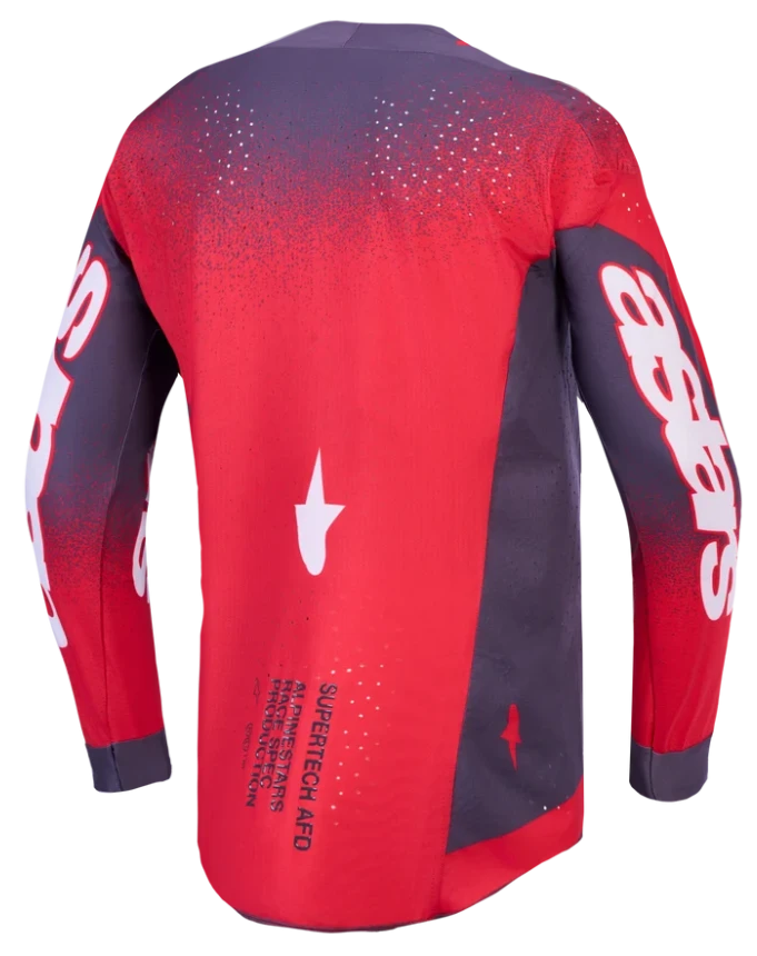 ALPINESTARS SUPERTECH HITEN AFD GRAYSTONE / RED FLUO / LIGHT LILAC JERSEY
