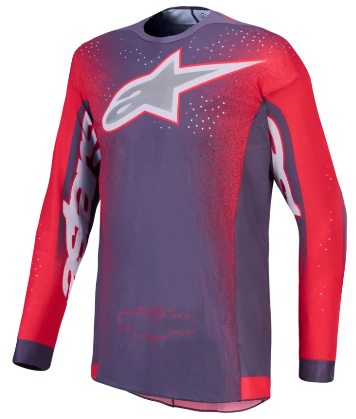 ALPINESTARS SUPERTECH HITEN AFD GRAYSTONE / RED FLUO / LIGHT LILAC JERSEY