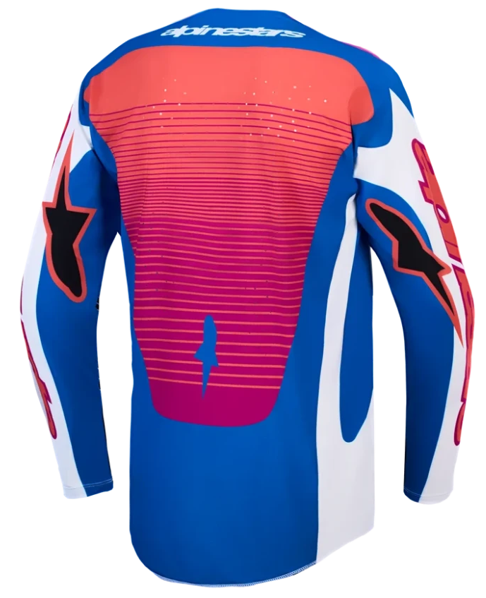 ALPINESTARS TECHSTAR MAVEN WHITE / HOT CORAL / BLITHE BLUE JERSEY