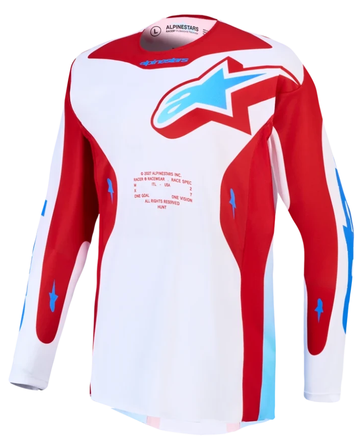 ALPINESTARS RACER HUNT WHITE / FIRE RED / UCLA BLUE JERSEY