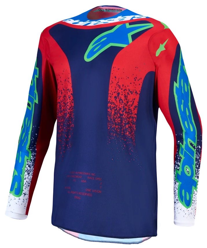 ALPINESTARS FLUID DRAG BLUE NAVY / FIRE RED / WHITE JERSEY