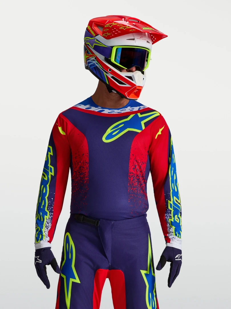 ALPINESTARS FLUID DRAG BLUE NAVY / FIRE RED / WHITE JERSEY