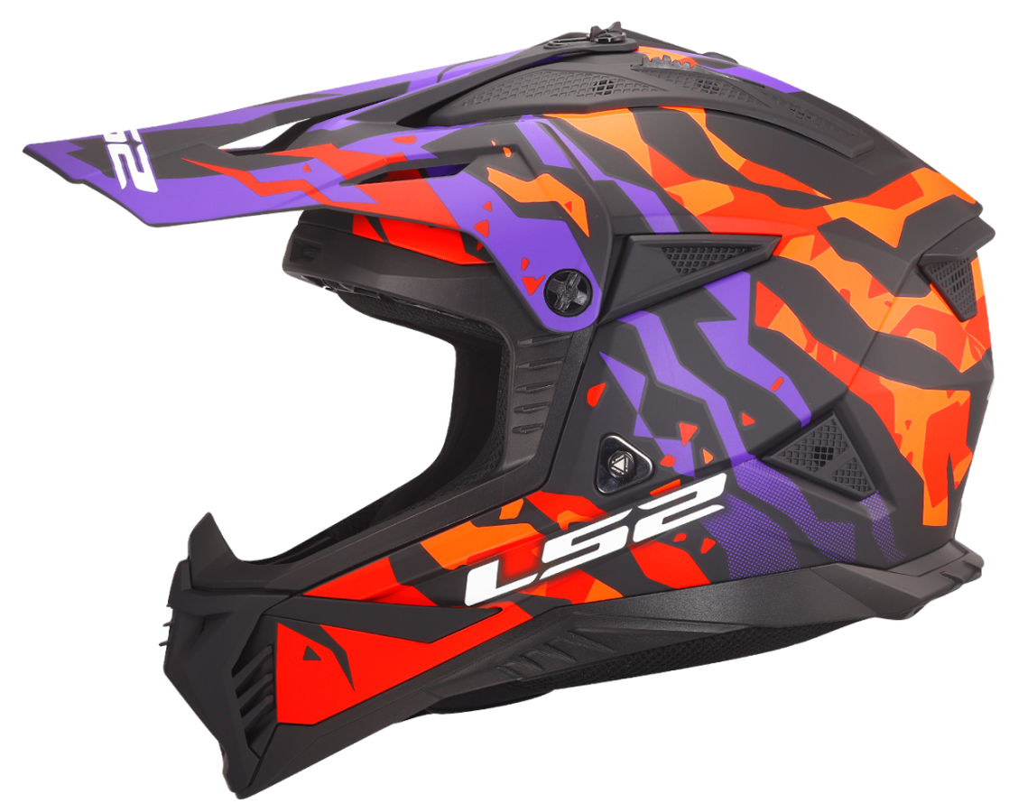 LS2 MX708 FAST 2 GROTESK MATT PURPLE / ORANGE