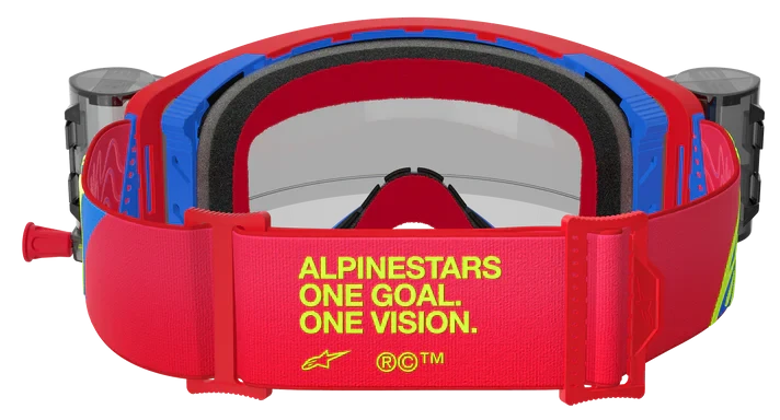 ALPINESTARS SUPERTECH CORP RED BLUE CLEAR LENS ROLL OFF GOGGLES