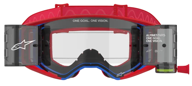 ALPINESTARS SUPERTECH CORP RED BLUE CLEAR LENS ROLL OFF GOGGLES