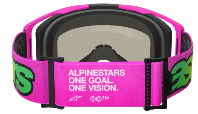 ALPINESTARS VISION 8 VISTA PINK YELLOW MIRROR BLUE LENS GOGGLES