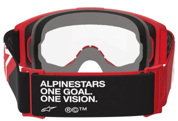 ALPINESTARS VISION RED BLACK WHITE CLEAR LENS OTG GOGGLES