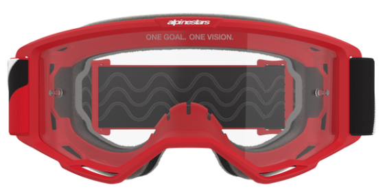 ALPINESTARS VISION RED BLACK WHITE CLEAR LENS OTG GOGGLES