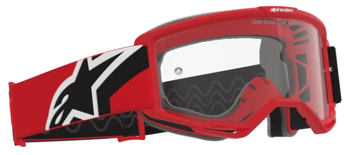 ALPINESTARS VISION RED BLACK WHITE CLEAR LENS OTG GOGGLES