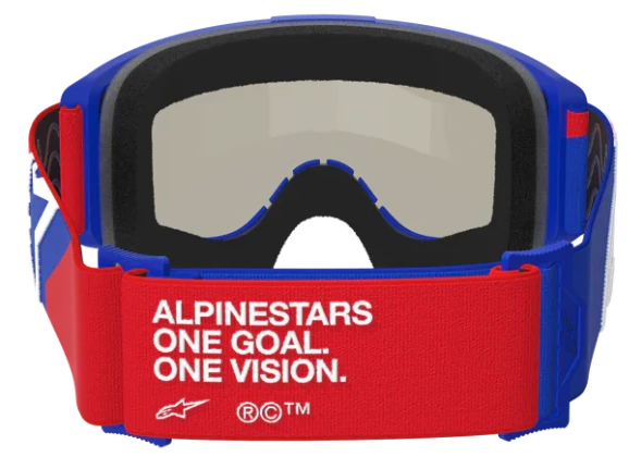 ALPINESTARS VISION SAND BLUE RED WHITE DARK SMOKE LENS GOGGLES