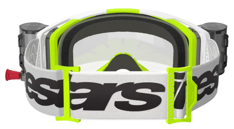 ALPINESTARS VISION 8 WORDMARK WHITE YELLOW FLUO MIRROR SILVER LENS GOGGLES