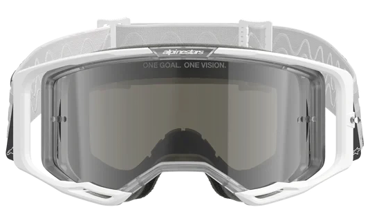 ALPINESTARS VISION 8 CORP WHITE MIRROR SILVER LENS GOGGLES