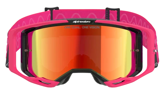 ALPINESTARS VISION 8 CORP PINK MIRROR RED LENS GOGGLES