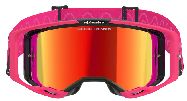 ALPINESTARS VISION 8 CORP PINK MIRROR RED LENS GOGGLES