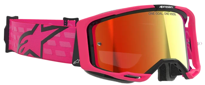 ALPINESTARS VISION 8 CORP PINK MIRROR RED LENS GOGGLES