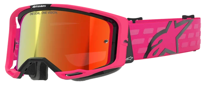 ALPINESTARS VISION 8 CORP PINK MIRROR RED LENS GOGGLES