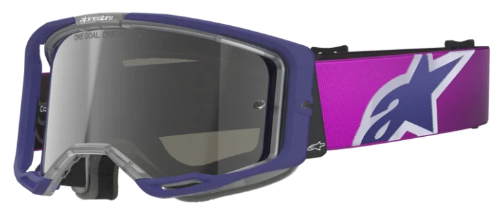 ALPINESTARS VISION 8 CORP PURPLE LIGHT GREY MIRROR SILVER LENS GOGGLES