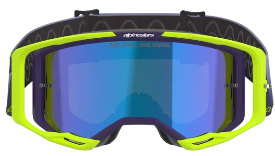 ALPINESTARS VISION 8 CORP PURPLE YELLOW FLUO MIRROR BLUE LENS GOGGLES