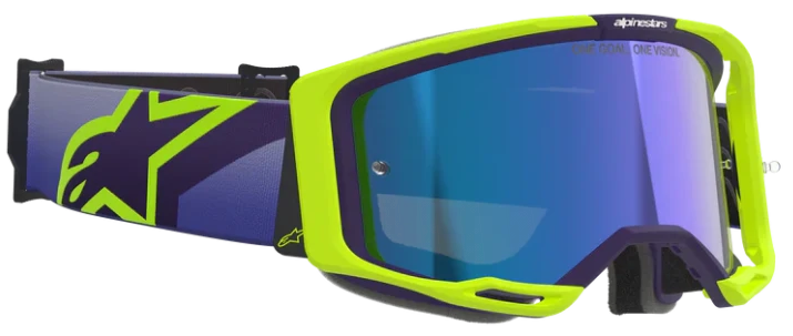 ALPINESTARS VISION 8 CORP PURPLE YELLOW FLUO MIRROR BLUE LENS GOGGLES
