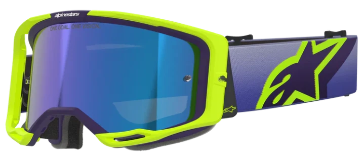 ALPINESTARS VISION 8 CORP PURPLE YELLOW FLUO MIRROR BLUE LENS GOGGLES