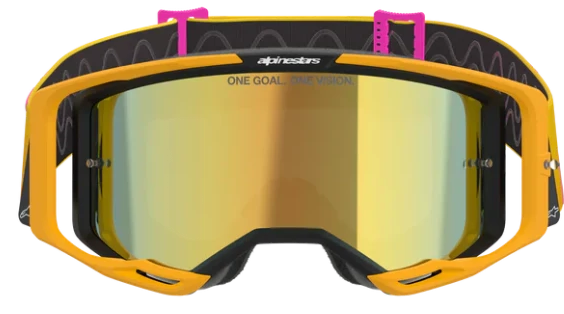 ALPINESTARS VISION 8 CORP ORANGE YELLOW PINK MIRROR GOLD LENS GOGGLES