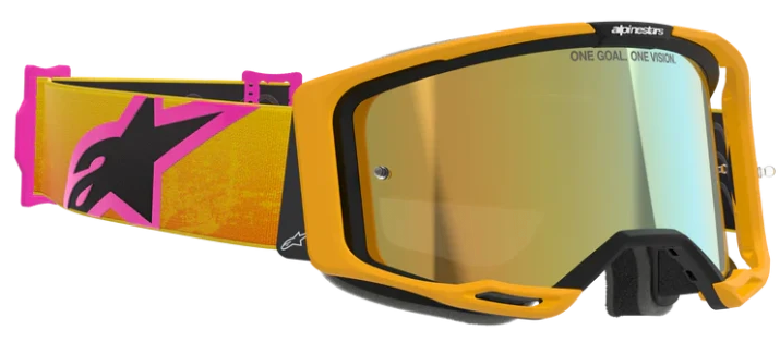 ALPINESTARS VISION 8 CORP ORANGE YELLOW PINK MIRROR GOLD LENS GOGGLES