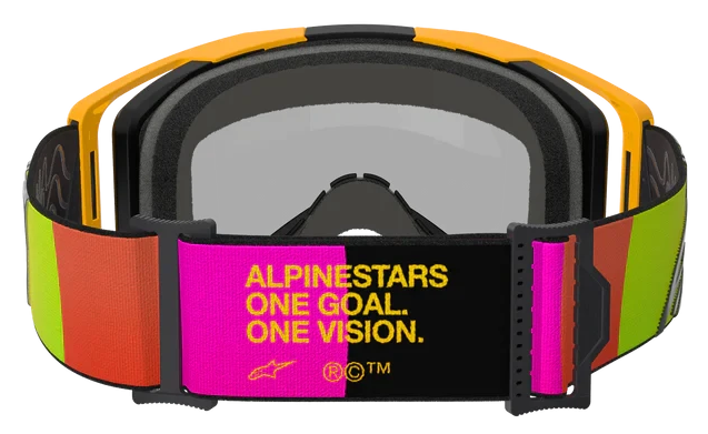 ALPINESTARS VISION 8 CORP YELLOW PINK MIRROR RED LENS GOGGLES